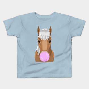 Horse with bubble gum Kids T-Shirt